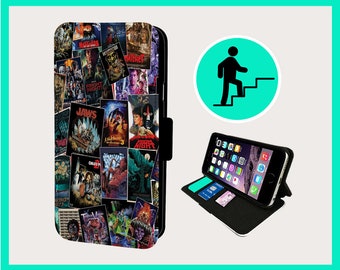 HORROR MOVIE MONTAGE - Flip phone case iPhone/Samsung Vegan Faux Leather