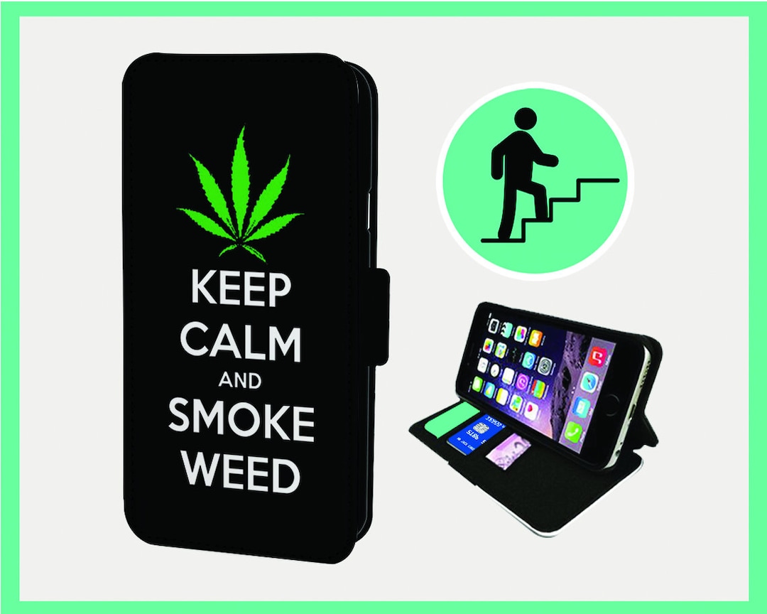 KEEP CALM SMOKE Flip Phone Case Iphone/samsung Vegan Faux Leather Etsy