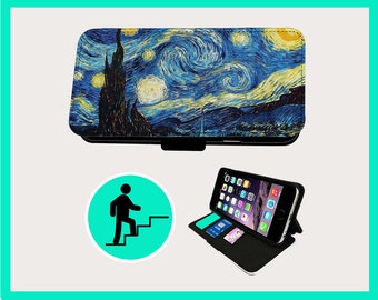 STARRY NIGHT ICONIC Art - Flip Handyhülle iPhone/Samsung Vegan Kunstleder