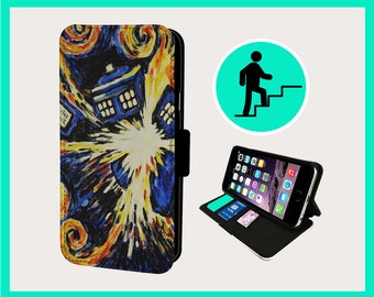 TARDIS TIME EXPLOSION - Flip phone case iPhone/Samsung Vegan Faux Leather