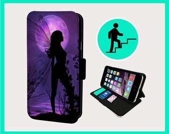 FULL MOON FAIRY - Flip telefoonhoesje iPhone/Samsung Veganistisch kunstleer