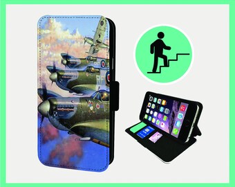 SPITFIRE WAR PLANES - Flip phone case iPhone/Samsung Vegan Faux Leather