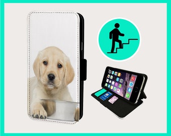 LABRADOR PUPPY ADORABLE - Flip phone case iPhone/Samsung Vegan Faux Leather