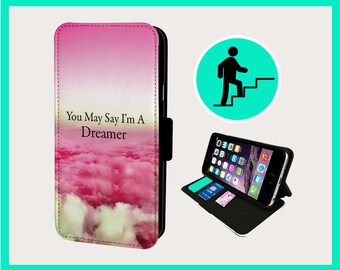 DREAMS COME TRUE - Flip phone case iPhone/Samsung Vegan Faux Leather