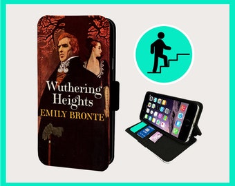 BRONTE CUMBRES BORRACHAS - Funda plegable para iPhone/Samsung de piel sintética vegana