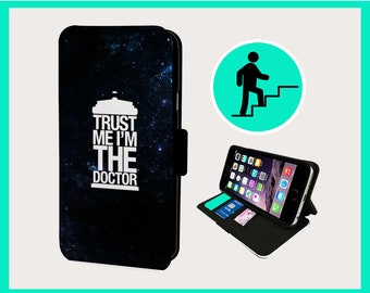 CALL THE DOCTOR Who - Flip phone case iPhone/Samsung Vegan Faux Leather