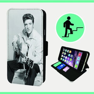 ELVIS PLAYING GUITAR: telefoonhoesje iPhone/Samsung veganistisch kunstleer