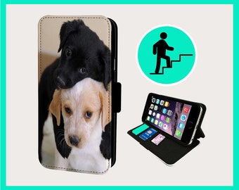 LABRADOR PUPPY LOVE - Flip phone case iPhone/Samsung Vegan Faux Leather