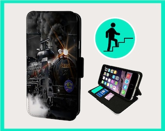 INCREDIBLE STEAM TRAIN  - Flip phone case iPhone/Samsung Vegan Faux Leather