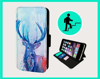 STAG ANTLERS ENCHANTING - Flip phone case iPhone/Samsung Vegan Faux Leather