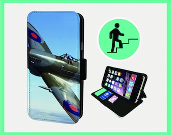 SPITFIRE WAR PLANE - Flip phone case iPhone/Samsung Vegan Faux Leather