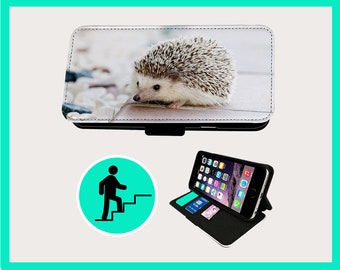 CUTEST HEDGEHOG EVER - Flip phone case iPhone/Samsung Vegan Faux Leather