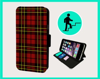 SCOTTISH BRODIE TARTAN - Flip phone case iPhone/Samsung Vegan Faux Leather