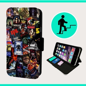 HORROR SCARY COLLAGE Flip phone case iPhone/Samsung Vegan Faux Leather image 1