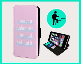 SEAFOOD DIET JOKE - Flip phone case iPhone/Samsung Vegan Faux Leather