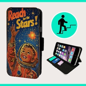RETRO DETERMINATION - Custodia a libro per iPhone/Samsung in similpelle vegana