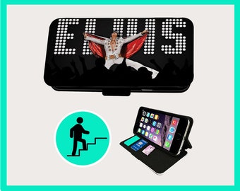 ELVIS GOSPEL SINGER - Custodia flip per telefono iPhone/Samsung Vegan Ecopelle