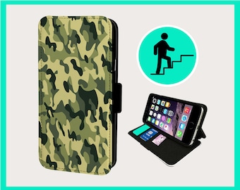 ARMY CAMOFLAUGE NATURE - Flip phone case iPhone/Samsung Vegan Faux Leather