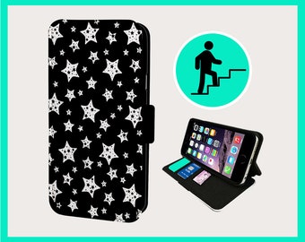 COOL STAR DOODLES  - Flip phone case iPhone/Samsung Vegan Faux Leather