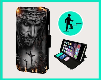 JESUS FORGIVENESS FAITH - Flip phone case iPhone/Samsung Vegan Faux Leather