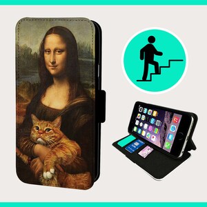 ICONIC MONA CAT: flip-telefoonhoesje iPhone/Samsung veganistisch kunstleer