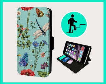 DRAGONFLY ENGLISH GARDEN – Flip-Handyhülle iPhone/Samsung aus veganem Kunstleder