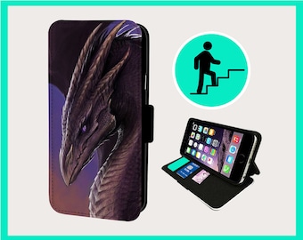 DRAGON DEATH FIGHTER - Flip phone case iPhone/Samsung Vegan Faux Leather