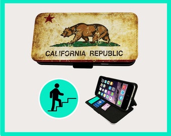 CALIFORNIA FREEDOM SUNSHINE - Étui à rabat pour iPhone/Samsung imitation cuir végétalien