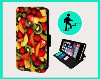 FRUTA FRESCA VEGAN - Funda con tapa para teléfono iPhone/Samsung Vegan Faux Leather