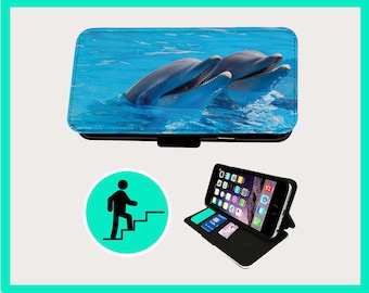 CUTEST DOLPHIN FRIENDS - Flip phone case iPhone/Samsung Vegan Faux Leather