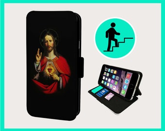 KATHOLISCHE JESUS RELIGION – Flip-Handyhülle iPhone/Samsung aus veganem Kunstleder