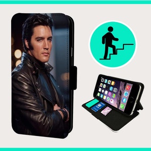 ELVIS HUNKY ICON - Étui à rabat pour iPhone/Samsung imitation cuir végétalien