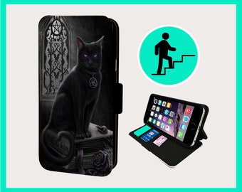 SALEM WITCHES CAT - Flip phone case iPhone/Samsung Vegan Faux Leather