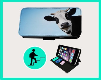 YOU CHEEKY COW - Flip phone case iPhone/Samsung Vegan Faux Leather