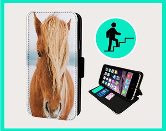 BLONDE CHESTNUT HORSE - Flip phone case iPhone/Samsung Vegan Faux Leather