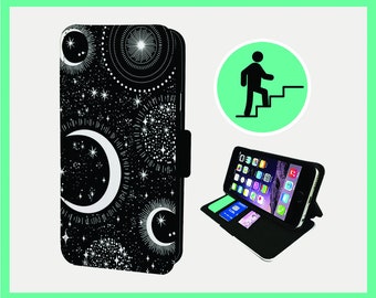 MOON STARS MAGICAL  - Flip phone case iPhone/Samsung Vegan Faux Leather