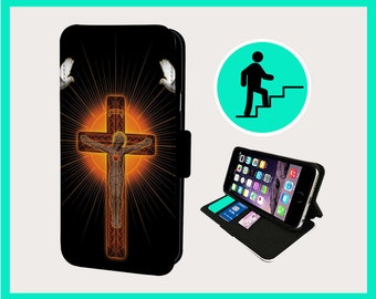 JESUS FAITH QUOTE - Flip phone case iPhone/Samsung Vegan Faux Leather