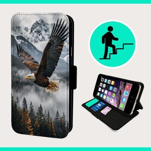 FLYING EAGLE PERFECTION - Flip-telefoonhoesje iPhone/Samsung veganistisch kunstleer