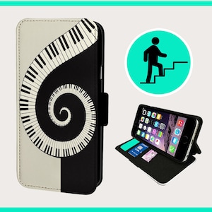 TALENTO DE TECLADO MUSICAL - Capa flip para iPhone/Samsung Couro sintético vegano