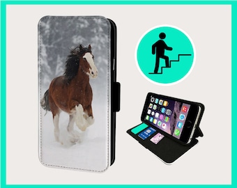 LOYAL BROWN HORSE - Flip phone case iPhone/Samsung Vegan Faux Leather