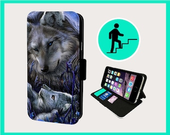 WOLF PUP MAGICAL Love - Flip phone case iPhone/Samsung Vegan Faux Leather