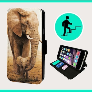 AMAZING AFRIKAANSE ELEPHANTS: telefoonhoesje voor iPhone/Samsung veganistisch kunstleer