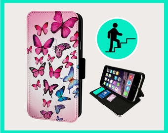 PRETTY BUTTERFLY DANCE - Flip phone case iPhone/Samsung Vegan Faux Leather