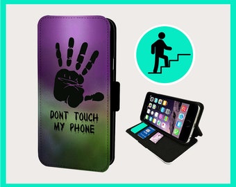 HANDS OFF MY Phone - Flip phone case iPhone/Samsung Vegan Faux Leather