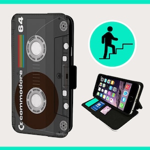 RETRO TAPE CASSETTE: telefoonhoesje iPhone/Samsung veganistisch kunstleer