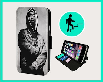 TUPAC RAPPER ICON - Étui à rabat pour iPhone/Samsung imitation cuir végétalien