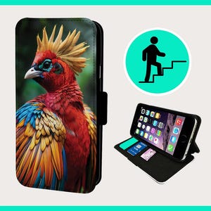 BEAUTIFUL BIRD FEATHERS - Capa flip para iPhone/Samsung Couro sintético vegano