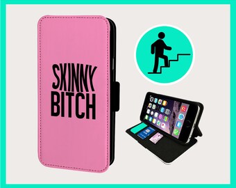 SKINNY WEIGHT JOKES - Flip phone case iPhone/Samsung Vegan Faux Leather