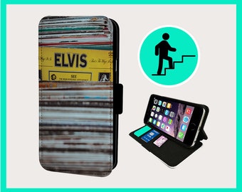 ELVIS RECORD SHOP – Flip-Handyhülle iPhone/Samsung aus veganem Kunstleder