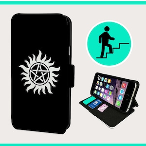 SUPERNATURAL SATANIC SUN - フリップフォンケース iPhone/Samsung ビーガンフェイクレザー
